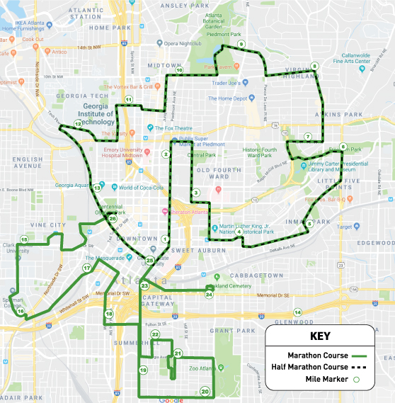 Atlanta Marathon Course Map Map Of Beacon